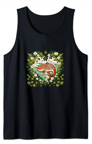 Koi Art Koi Pond Designs Lierre rouge et orange Débardeur
