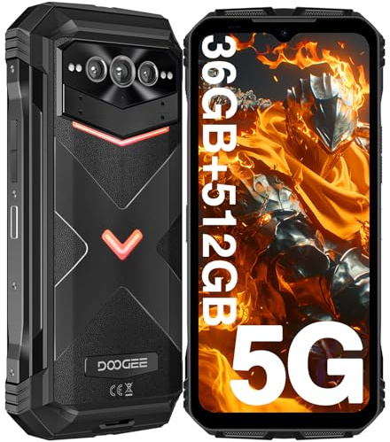 DOOGEE S200 Telephone Incassable 5G 2024, 32Go + 256Go Smartphone Incassable Android 14, Dimensity 7050 5G, 10100mAh/33W, 120Hz 6.72 FHD+, 1.32 AMOLED Rear, 100MP+20MP+20MP Antichoc, IP68/IP69K/NFC