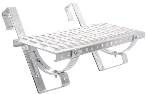 Dachtritt Laufrost für Schornsteinfeger, Trittrost, Steigtritt, Laufgitter, Kaminpodest für Dach & Schornstein, für Dachziegel und Dachpfanne (Verzinkt, 80 cm)