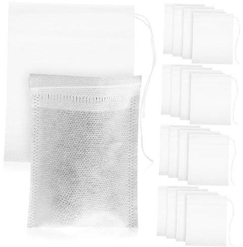 Cabilock 200stücke Teebeutel Wiederverwendbar Mit Kordelzug Für Loser Tee Filterbeutel Leer Für Tee-eis Und Geeignet Für Gewürze Blüten Und Included