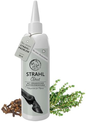 Annimally Strahl Akut Strahlpflege Pferd – Intensive Hufpflege bei Strahlfäule, hochkonzentrierte Hufpflege für Pferde mit organischen Kupferverbindungen, Made in Germany – 125 ml