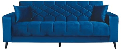 MONDO VIRO Sofabett 3-Sitzer Lisa aus Samt 225 x 85 cm 84 h (Blau)
