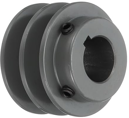 sourcing map 2AK25-1 V-Belt Sheave 1Bore 2.5OD Double Groove Web Sheave Bored-to-Size Sheave, Cast Iron, Belt Section for 4L or A Belt