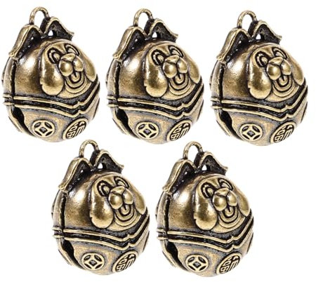 BUGUUYO 5stücke Glöckchen Für Hunde Glocke Anhänger Antikfarbene Glocke Für Katzen Retro Glöckchen Zum Dekorieren Miniglöckchen Mit Klarem