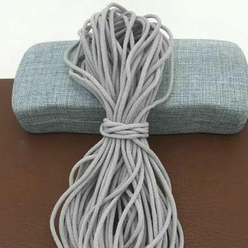 Banda elástica colorida de 3,0 mm, banda de goma elástica, cuerda elástica para coser, accesorios para manualidades, color gris, 3,0 mm