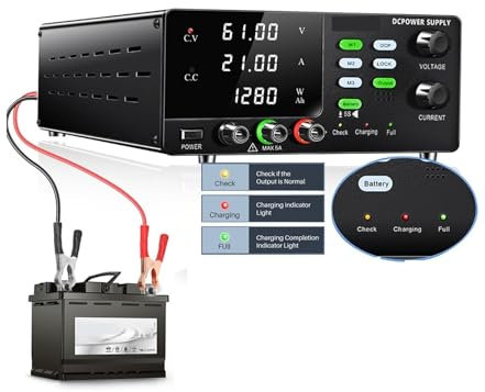 Fuente de alimentación de CC con carga de batería variable de 30 V, 30 A, 60 V, 20 A, ajustable, regulada, for banco de laboratorio con pantalla LED de 4 dígitos de alta precisión Ampliamente utilizad