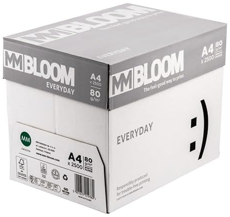 MM Bloom Essential Papier A4 Photographie pour Imprimante 2500 feuilles 80g 5 rames