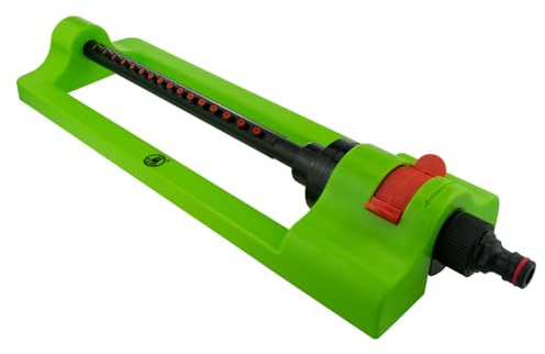 GARDENIX Precision Garden - Irrigatore a barra oscillante con portata regolabile e sistema di tubi ad attacco rapido, 16 ugelli, irrigazione per prato da giardino, verde
