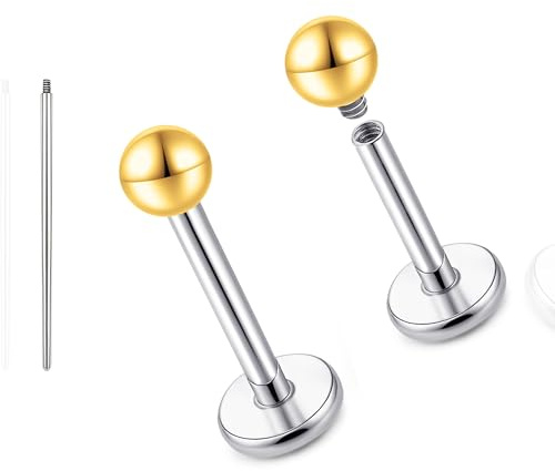 limerencia 18G G23 Reintitan Helix Piercing Tragus Ohrringe Innengewinde Labret Conch Piercing Hypoallergen Helix Ohrringe Piercing Ohr Muschel Medusa Piercing Schmuck