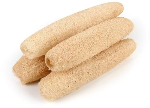 Lot de 4 éponges naturelles Luffa pour douche et luffa pour exfoliation pour salle de bain quotidienne, éponges, spa, beauté,