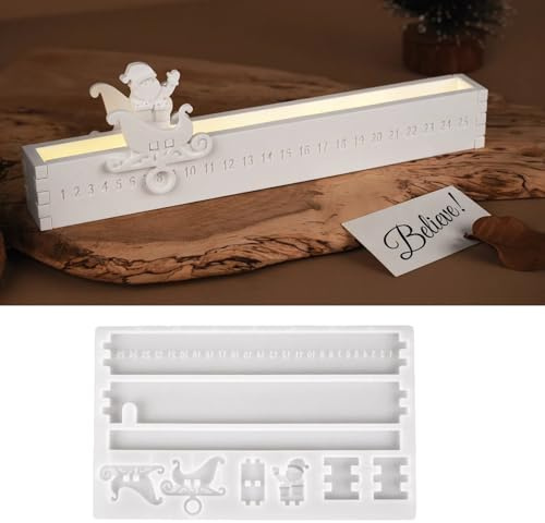 Silicone Moulds Christmas Moulds, Silicone Mould, Christmas Advent Calendar, Silicone Santa Claus Advent Calendar, Silicone Moulds for DIY Christmas Decoration, Countdown Calendar (A)
