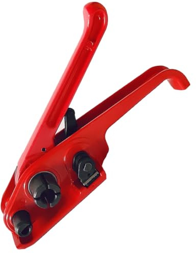 OKUMEYR Reggiatrice Manuale per Cinghie in Plastica Pet, Tenditore Portatile Leggero e Durevole, Pinze per Imballaggio per Casa, Ufficio e Spedizioni (rossa)