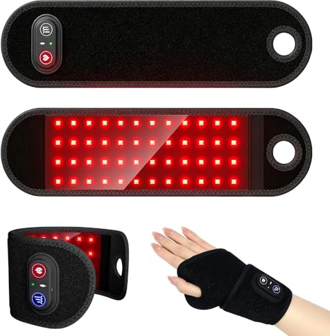 HOVCEH Aparatos Eléctricos De Masaje Para Manos con Terapia De Luz Infrarroja Y Luz Roja,Banda Para Muñeca, Lámpara Led De Luz Roja,LáMpara De Infrarrojos Para Cuerpo,Brazo,Muñeca,Tobillo