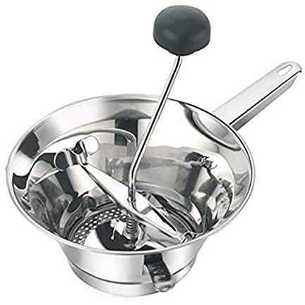 Motta - Pasapurés de acero inoxidable 18/10 con mango y 3 filtros