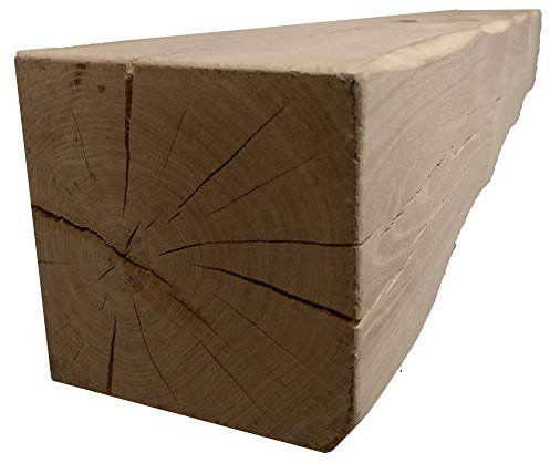 Celtic Timber Solid French Oak Air-Dried Beam Floating Shelf - Fireplace Mantle with Planed & Sanded Finish - Wood Mantle with Lightly Worked Rustic Appearance for Home Decor - 9''x5''x5 Ft Length