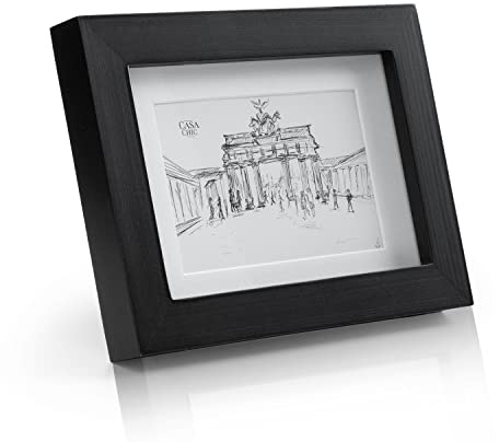 Casa Chic Bilderrahmen 15x10cm, Bilderrahmen für Kinderzeichnungen, Urkunden & Fotos, Holz-Bilderrahmen mit Echtglas, Fotorahmen im Hoch- oder Querformat, Foto Rahmen aus Holz mit Passepartout