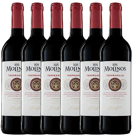 Los Molinos Tradición Tinto D.O. Valdepeñas Vino - Paquete de 6 x 750 ml - Total: 4500 ml