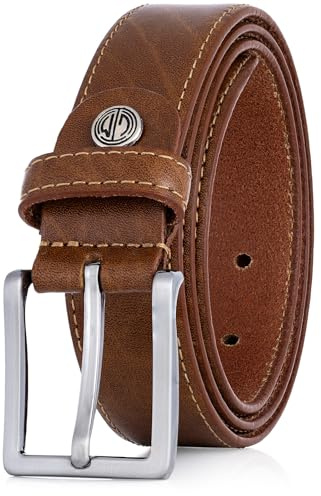 LINDENMANN Ledergürtel Herren/Gürtel Herren, Rindledergürtel XL bombiert, cognac, Größe/Size:95;Farbe/Color:braun