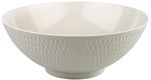 APS 15407 Schale „Asia Plus“ aus nahezu unzerbrechlichem Melamin, vielseitig einsetzbare, stapelbare Kunststoffschale, Salatschüssel, grau / creme, 32,5 cm, 5,4 Liter