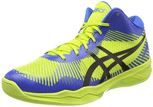 Asics Homme Volley Elite FF MT Chaussures de Volleyball, Multicolore (Energy Green/Directoire Blue/Black 7743), 46 EU