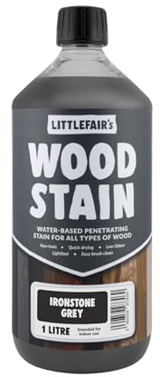Littlefairs wasserbasierte Holzbeize & Farbstoff - Pastell-Reihe (1ltr, Ironstone Grey)