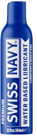 Swiss Navy Premium Water-Based Lubricant - 12 oz - Lubricating Gel for Men, Women & Couples - Toy Safe - Non-Staining Formula - Compatible with Latex & Condoms