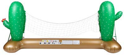 AirMyFun Volleyballnetz aufblasbar und schwimmend für Pool & Strand, 274 x 165 x 37 cm, Kaktus-Design