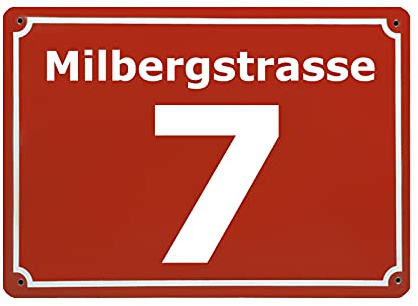Targa Per Esterno con Numero Civico Personalizzato - OXYEFEI Numero Civico Personalizzato Famiglia - Libera Scelta Della Taglia - Metallo (Rosso)