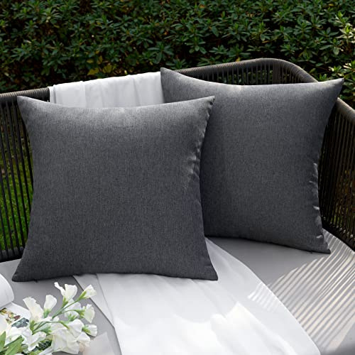 EMEMA Wetterfest Kissenbezug 50x50 Outdoor Wasserdicht Dunkelgrau