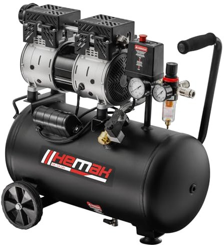 HEMAK HK-SK 24+ Silent Kompressor Druckluft Kompressor Leise 24 L 8 Bar 59 dB