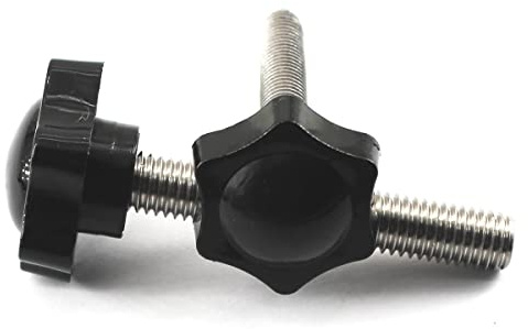 Faspiroty 2 Stück M12 x 90 mm Edelstahlgewinde, Ersatz-Stern-Handknauf, Rändelschraube, Handfestziehknaufschraube