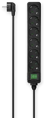 Hama Steckdosenleiste, 6-Fach, Schalter, 1, 4 m, Schwarz, 223010, Normal Size