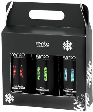 Rento Pack Cadeau 3 essences 400ml Eucalyptus, Baies arctiques, Birch pour Sauna