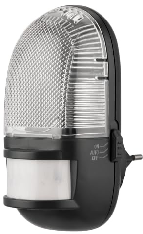 REV Veilleuse - Lampe Prise avec détecteur de Mouvement - Angle de détection de 110° jusqu'à 5 m - Veilleuse LED - Anthracite