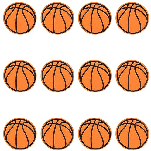 JKJF 12 stycken basketlappar basket stryka på strykbild basket patch applikation sport broderi lappar för kläder ryggsäck skor jacka jeans hatt klänning
