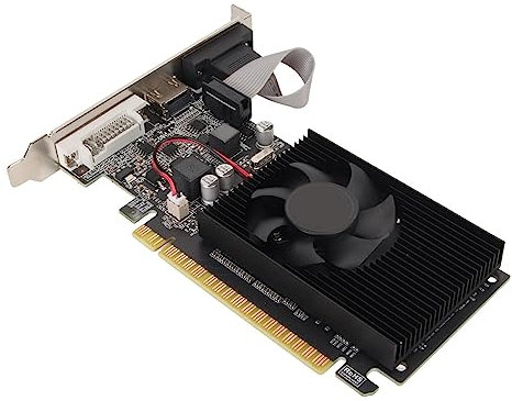 Annadue Tarjeta Gráfica GT 610 de 1 GB, Tarjeta Gráfica para Juegos DDR3 PCI Express X16 2.0 de 64 bits con Puerto HDMI VGA DVI y Ventilador Silencioso para Computadoras de Escritorio