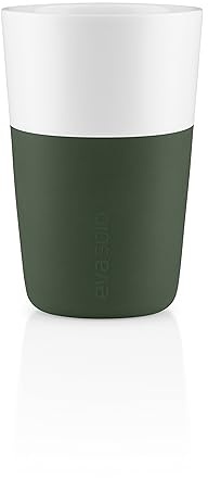 EVA SOLO | 2 Cafe Latte-Becher Emerald Green |Gut zu halten durch Silikonbeschichtung | Emerald Green
