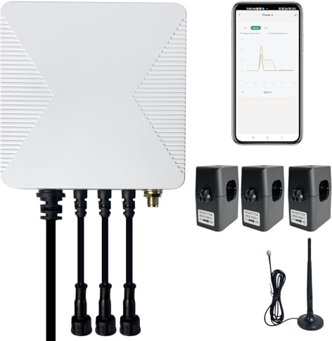 OWON 3 Phase Tuya Smart Home Wi-Fi Energy Monitor, 1 or 3 Phase Bi-Directional Power Meter with 3 * 300A Clamp, Solar/Net Metering, Real Time Electricity Meter