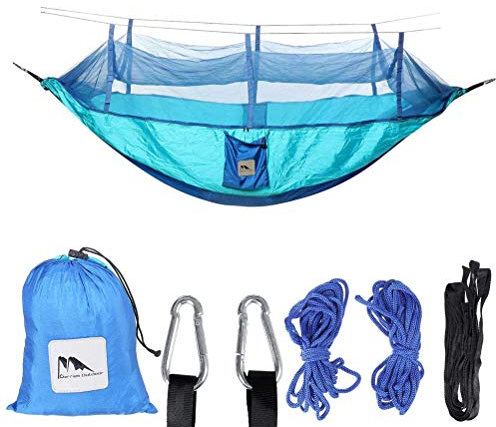 Hamaca para Acampar al Aire Libre portátil emergente con mosquitera Hamacas de paracaídas Columpio Hamaca para Dormir Cosas para Acampar/a