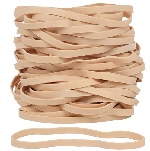 AIWOQI Rubber Bands 65Pcs Size#69 Big Elastic Rubber Band Large Beige Rubber Bands for Office Supplies File Folders Litter Box (5.9 x 0.24)