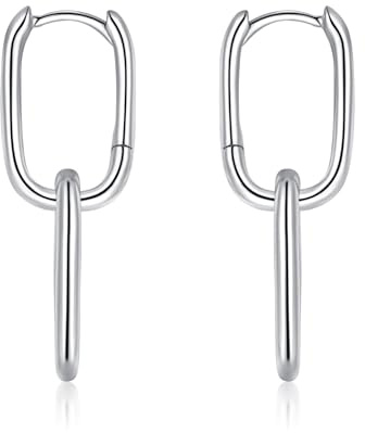 Bewenda Silber Ohrringe Hängend Hängeohrring, Ohrringe Silber 925 Creolen | Zirkonia, Hypoallergen, Double Circle Hoop, Zierlich, Schlafen, Klassischer Ohrschmuck, für Damen Mädchen, Geschenk, Party