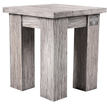 Ambientehome Strandgut07 Beistelltisch Hocker Kiefernholz, grau, 50x50x45 cm
