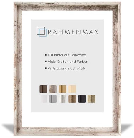 RahmenMax MDF-Leerrahmen ASTURIEN speziell für Leinwandbilder BZW. Keilrahmenbilder im Format 65 x 95 cm. Schattenfugenrahmen in der Farbe: Beige Vintage. 10 Farben zur Auswahl