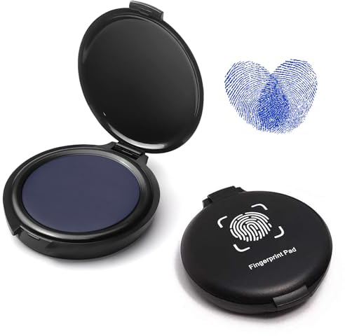 Elezeal 2-Pack Finger Ink Pad - Thumbprint Stamp Ink Pads Compact and Durable Fingerprint Ink Pads for Fingerprinting, Crafting, and Office Use - Black Ink, 2.3 x 2 x 0.5Inches (Blue)