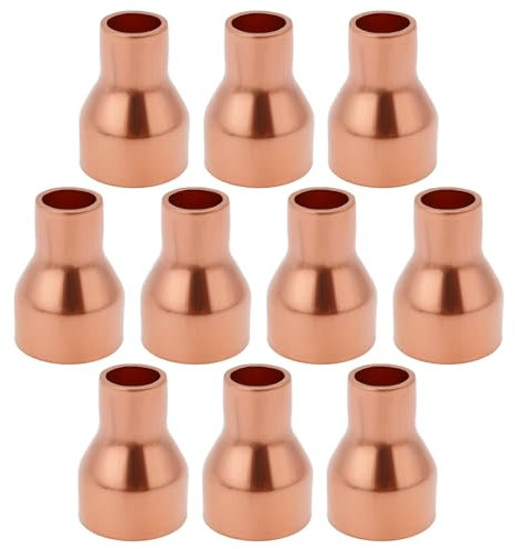 Create idea 10Pcs Copper Reducer Solder Connection 15mm to 8mm for Plumbing Reducing Straight Connector Pressure Fitting Pipe Tube Connector Adapter