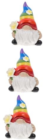 Cabilock 3pièces Figurine De Nain De Jardin Statue Décorative De GNOME Faceless pour Aménagement Paysager Décoration Extérieure Colorée pour Cour Et Jardin