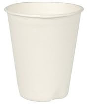 PAPSTAR 12 Trinkbecher, Zuckerrohr pure 0,2 l Ø 8 cm · 9,1 cm weiss für Heißgetränke | Schrumpffolie (12 Stück)