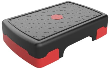 Amagogo Aerobic Stepper Übung Schritt Plattform Stabile Große Last Lager Workout Stepper Balance Board für Fitness Training Cardio, Rot Schwarz