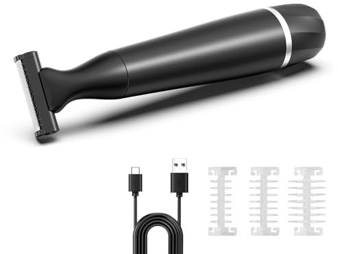 Körperrasierer & Haarschneider für Männer, Funstant Manscape für Körper- & Intimhaar, Wasserresistent Nass/Trocken, Präzisions-Elektrorasierer, Bidirektionale Klinge, USB-C Balls Trimmer