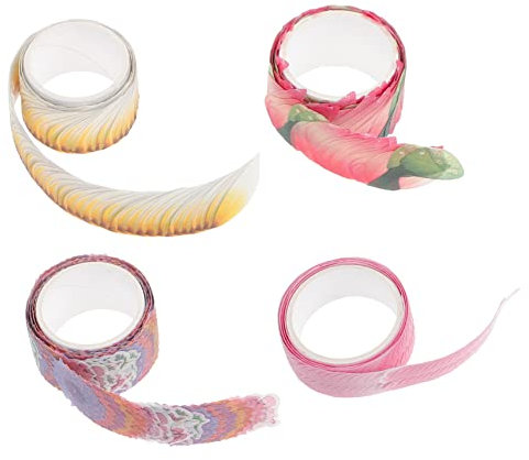 Lurrose 4rollen Floral Tape Diy Papierklebeband Dekoband Blütenblattband Notizbuchband Klebeband Papierbänder Journalband